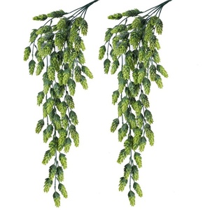 Plantas artificiales, flores de lúpulo de vid colgantes, vid de ratán, guirnalda de hojas verdes, cono de pino artificial para decoración de jardín y hogar - Product Image 1