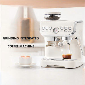 เครื่องชงกาแฟเอสเพรสโซกึ่งอัตโนมัติ ระบบไอน้ำแรงดันสูง หม้อต้มคู่ พร้อมระบบทำความร้อนและบดกาแฟในตัว - Product Image 1