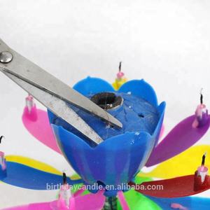 Rétro créatif chantant joyeux <span class=keywords><strong>anniversaire</strong></span> musique <span class=keywords><strong>chanson</strong></span> Surprise Double tourbillonnant ouvert multicolore Lotus bougie gâteau décoration - Product Image 4