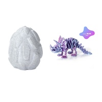 Figuras de Dinosaurios Articulados Impresas en 3D con Huevo - Colores Surtidos, Juguetes de T-Rex, Estegosaurio, Triceratops, Modelos Articulados