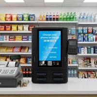 Borne de recharge commerciale à écran tactile pour la location de batteries externes, distributeur automatique de chargeurs partagés, kiosque de recharge de téléphones en libre-service