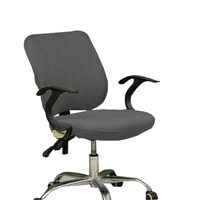 Housse de chaise de bureau en tissu extensible tricotée, extensible, universelle, avec fente de patron, Style moderne et minimaliste, pour ordinateur