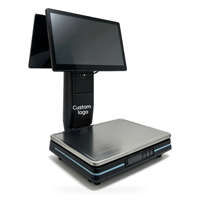 Balance calculatrice de prix, terminal de point de vente (PDV) avec double écran 15,6 pouces, imprimante intégrée, processeur Intel i5, Wi-Fi 6, RM-80