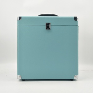 Mini étui de rangement <span class=keywords><strong>pour</strong></span> dossiers en <span class=keywords><strong>vinyle</strong></span>, boîte de rangement, avec toucher doux, adapté <span class=keywords><strong>pour</strong></span> 30 + album Turquoise - Product Image 3