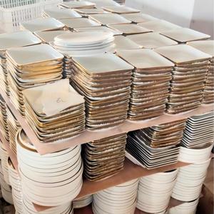 Vaisselle de luxe en céramique blanche dorée, vieux stock, prix bon marché, vendu en tonnes, emballage mixte, prix de gros, expédié de Chaozhou - Product Image 2