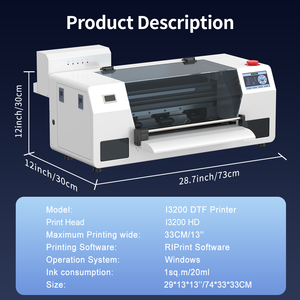NUEVA Impresora DTF COLORSUN A3 I3200HD, Tinta Solvente Totalmente Automática, Software RINN Todo en Uno para Camisetas y Zapatos - Product Image 3