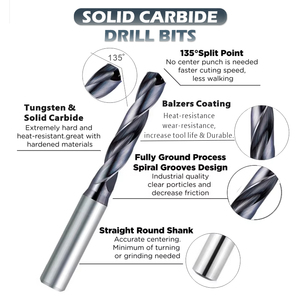 Supal 8D độ cứng cao HRC45-65 cacbua rắn lỗ vuông trung tâm khoan bit 4-20mm Đường kính thân có thể lập chỉ mục để khoan - Product Image 4