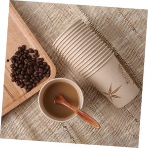 Taza de papel con logotipo personalizado, tazas de café de 7/9/12/14 oz, papel Kraft recubierto grueso, rollo de madera de grado alimenticio superior - Product Image 6