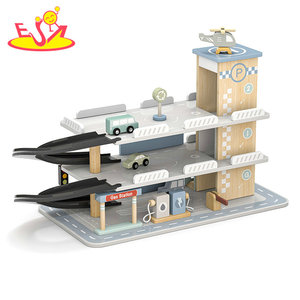 Ensemble de jouets de <span class=keywords><strong>garage</strong></span> de stationnement à plusieurs niveaux <span class=keywords><strong>en</strong></span> <span class=keywords><strong>bois</strong></span> avec rampe <span class=keywords><strong>en</strong></span> spirale, plateforme d'hélicoptère rotative et véhicule W04B153 - Product Image 2