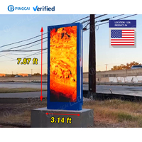America Outdoor 7.8x3ft 960x2400mm Floor-standing Fixe Outdoor Roadside Led Advertising Screen Waterproof Led Video Wall Screen