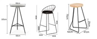 Combinaison de chaise de table haute de bar en fer forgé commerciale simple moderne haut bar rond maison balcon loisirs table nordique