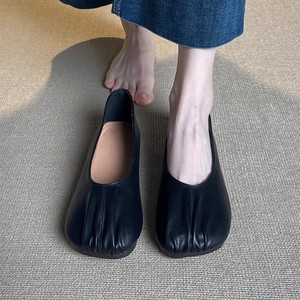 Français plat plissé bouche peu profonde chaussures femmes 2025 nouveau Joker-pédale carré fond souple pas fatigué <span class=keywords><strong>pieds</strong></span> Milk918 - Product Image 5