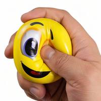 Vente en gros de balles anti-stress emoji assorties en mousse PU, jouets à presser à rebond élevé 45-120mm pour enfants et adultes, cadeau de relaxation, OEM