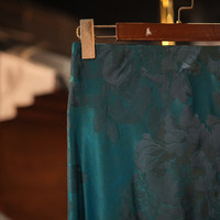 Jupe originale pour femmes, haut de gamme, en soie verte, en gaze Xiangyun, amincissante, au-dessus du genou, élastique, taille haute, 5834