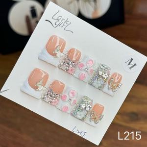 Uñas otoño armario nueva llegada Y2K pato cuadrado 3D flor 10 Uds Faux Ongles reutilizable acrílico personalizado hecho a mano prensa en las uñas - Product Image 5
