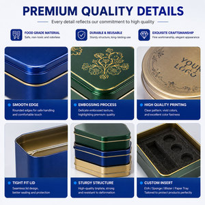 Latas negras de té y café con logotipo personalizado, caja de embalaje de latas de metal con almacenamiento de bolsitas de té, solución de almacenamiento personalizada - Product Image 4