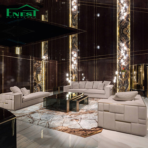 Sofá Seccional Moderno de Alta Gama, Juego de Sofás de Lujo para Sala de Estar, Cuero Genuino, Tela de Cuero para Villa, Muebles de Sofás Italianos - Product Image 3