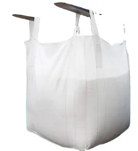 EGP fabrika yün üst dokuma polipropilen FIBC büyük çanta düz alt ile dört döngü toplu Jumbo çanta için 1500kg emzik deşarj
