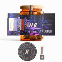 Etiquette en feuille d'or personnalisée Etiquettes en papier texturé à impression numérique avec autocollants pour couvercle de cou pour bouteille Mason Canning Jar Packaging