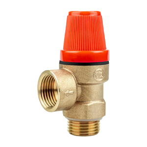 Soupape de sécurité en laiton filetée manuelle haute pression avec bouchon rouge en PVC pour système de chauffage au gaz et à l'eau - Product Image 1