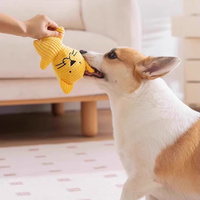 Jouet interactif écologique anti-ennui pour l'entraînement, peluche mignonne à mâcher, balle avec corde et son, pour chats et chiens, universel