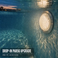 Lumière LED PAR56 pour piscine 5050, ampoule de remplacement pour piscine sous-marine, couvercle en PC, IP68, contrôle RGB, 20W 30W AC/DC 12/24V