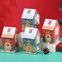 Luxuriöse Kleine 3D-Weihnachts-Lebkuchenhaus-Box Kreative Pop-up-Keks-Geschenkverpackung für Feiertagspartys Süßigkeiten und Schokolade