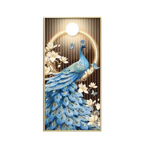 Dipinto in Porcellana con Cristalli Dorati, Arte Astratta Creativa per Decorazione Soggiorno, Decorazione Murale Artistica per Casa, Vendita all'Ingrosso Echo - Product Image 5