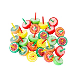 Giroscopio pequeño para niños al por mayor, de madera <span class=keywords><strong>Spinner</strong></span>, premios de jardín de infantes, giroscopios de frutas de dibujos animados - Product Image 1
