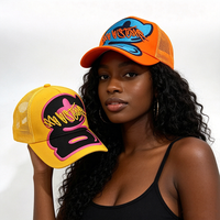 Gorra Trucker de 5 Paneles, Bordada con Logotipo, 100% Algodón, Dos Tonos, Estilo Y2K, Hip Hop, para Exteriores, de Alta Calidad, Personalizada por Fábrica China