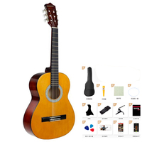 39 Classical Bass Guitar Set for Adult Students Nylon Stringed Acoustic Basswood Body 4-String