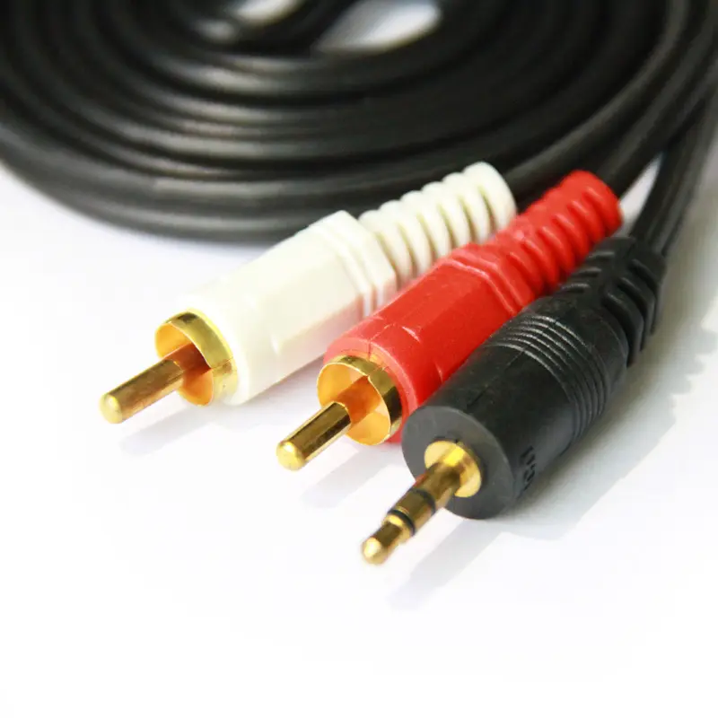 3.5mm to 3 RCA Male Plug to RCA Stereo Audio Video Male AUX Cable 3.5 mm to RCA AV Camcorder Video Cable