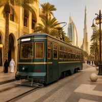 Tramvay Turístico Vintage Personalizado en Venta - Tranvía Retro Verde para Zonas Turísticas y Proyectos de Turismo Urbano