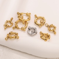 18K Stainless Steel Ring-Shaped Slingshot Clasp Jewelry Findings for DIY Necklaces Bracelets Fade-resistant Pendants and Clasps