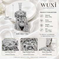 Pendentif Tête de Jésus en Strass, Chaîne Cubaine Iced Out, Bijoux de Mode Hip Hop Streetwear Audacieux pour Hommes, Vente en Gros, Collier pour Hommes