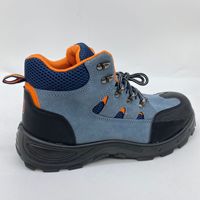 Chaussures de sécurité mi-montantes pour hommes, grises, avec tige résistante à la chaleur, anti-perforation et anti-écrasement