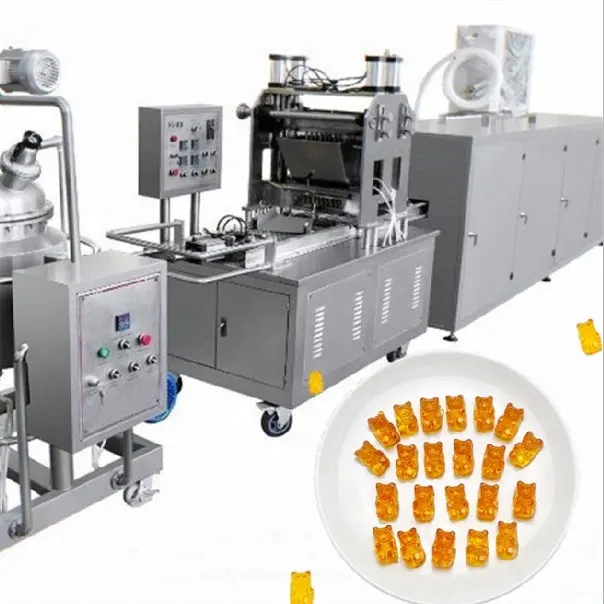 전체 자동 공장 가격 제과 하드 부드러운 젤리 사탕 예금기 만드는 기계 채워진 사탕 기계