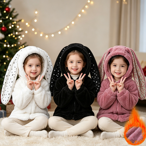 Simpatici vestiti invernali per bambini vestiti invernali per bambine felpe con cappuccio cappotto con Zip top per bambine abiti invernali caldi - Product Image 1