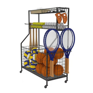 Nhà máy trực tiếp-bán thiết bị thể thao lưu trữ <span class=keywords><strong>rack</strong></span>-bóng rổ và bóng đá hiển thị đứng - Product Image 1