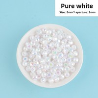 Accessoires de bijoux à bricoler soi-même en acrylique à facettes couleur ab perles octogonales perforées en stock pour vêtements