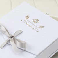Boîte à bijoux magnétique à rabat de luxe Emballage cadeau avec logo personnalisé pour collier Style livre Matériaux recyclés Éponge de stratification mate