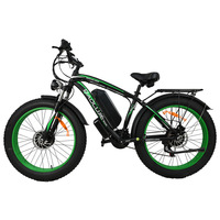 Vélo de montagne électrique 26 pouces 48V avec pneus larges, 21 vitesses variables, longue autonomie de la batterie, assistance au pédalage, moteur 1000W, aluminium