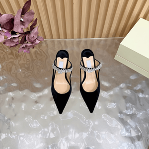 Sandales mules Jimmying pour femme à talon bas et bout pointu, avec bride ornée de strass multicolores – Élégantes, polyvalentes pour les fêtes, le quotidien et les mariages - Product Image 4