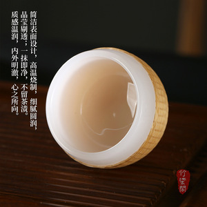 Handmade Porcelain Bamboo Woven Tea <b>Cup</b> Round Traditional Chinese Style For Afternoon Tea Guizhou Origin Sichuan Craft - Product Image 3