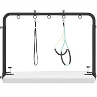 Support de toilettage pliable et réglable pour animaux de compagnie, support fixe pour chien, support pratique en acier inoxydable, support réglable pour chien et chat