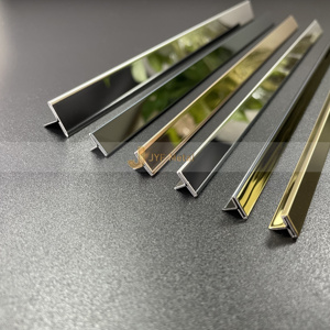 Profilé décoratif en forme de T EX507 en acier inoxydable plaqué or PVD pour projets d'intérieur de luxe, garniture décorative en T pour l'intérieur - Product Image 5