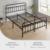 Cadre de lit simple inclinable moderne et durable pleine grandeur, plateforme métallique réglable, couleur personnalisable pour hôtel, appartement, chambre à coucher