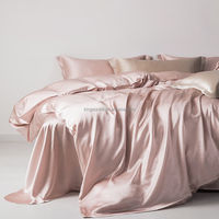 Parure de lit ajustée 100 % pure soie de mûrier écologique certifiée OEKO-TEX 16/19/22/25 Momme, draps pliés unis pour hôtels