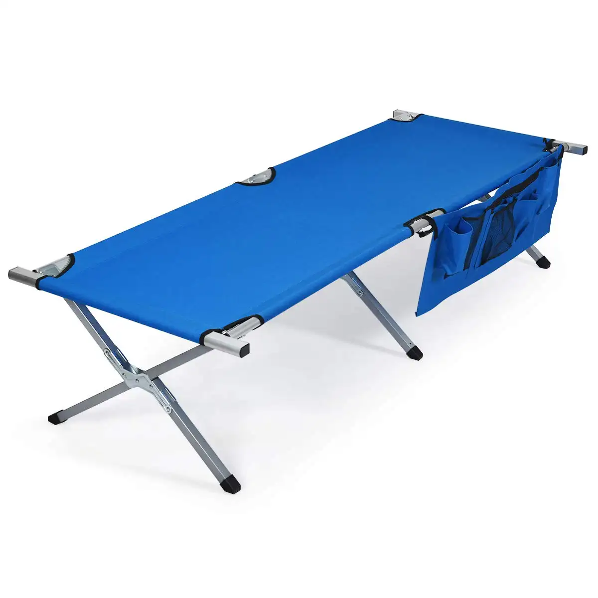 Outdoor foldable camping cot bed with carry bag for traveling hiking cheap in bulk wholesale folding camping bed