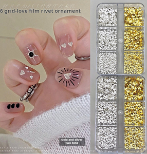 หมุดโลหะรูปหัวใจสำหรับตกแต่งเล็บคริสต์มาส อุปกรณ์ตกแต่งเล็บ DIY สำหรับทำเล็บในเทศกาล - Product Image 5